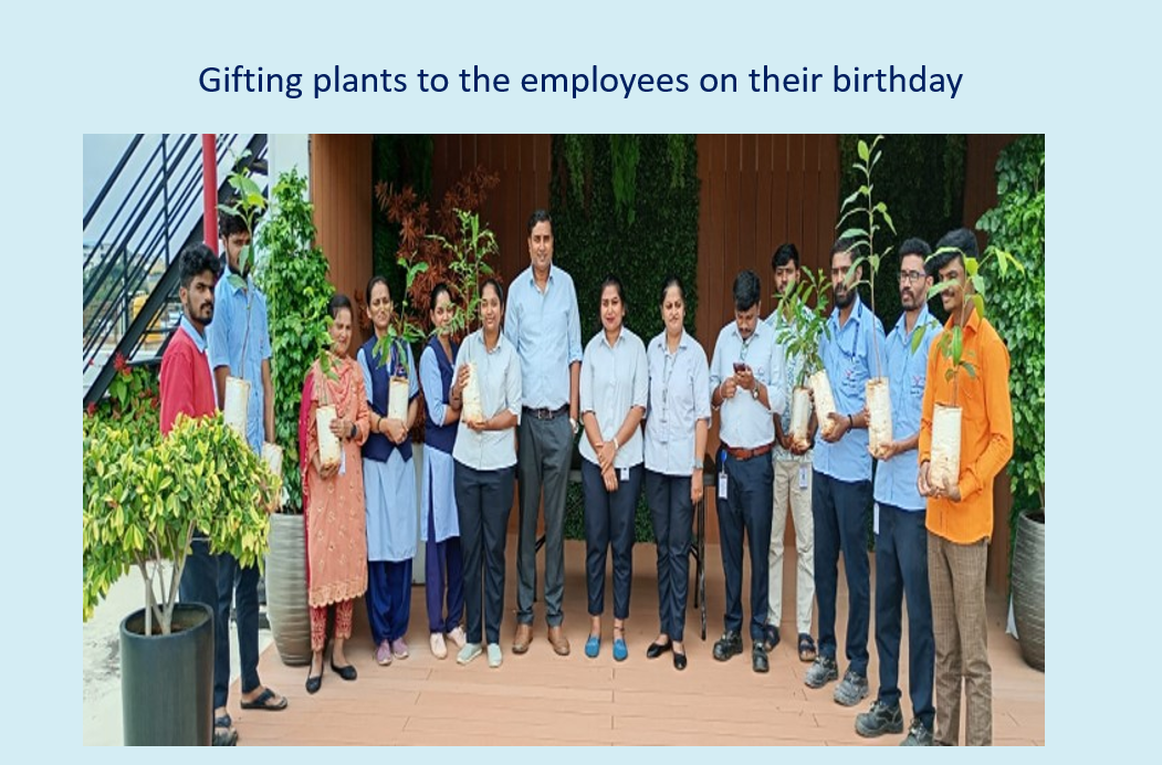 Gifting plants to employees at Sahara Group of Industries