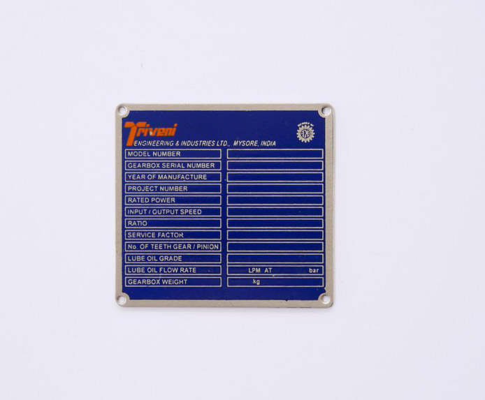 Aluminum metal nameplates manufacturer in Bangalore for electrical panels