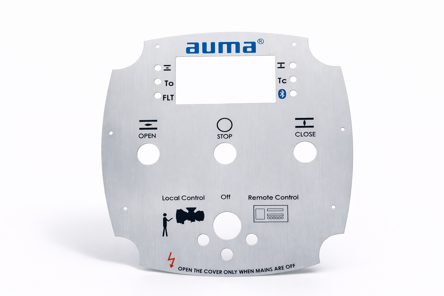 Custom stainless steel metal nameplates for industrial machinery identification